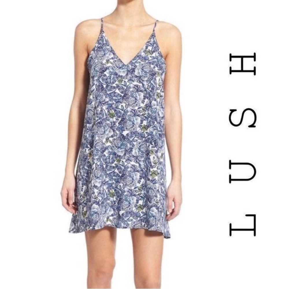 Lush Floral Print Slip Dress